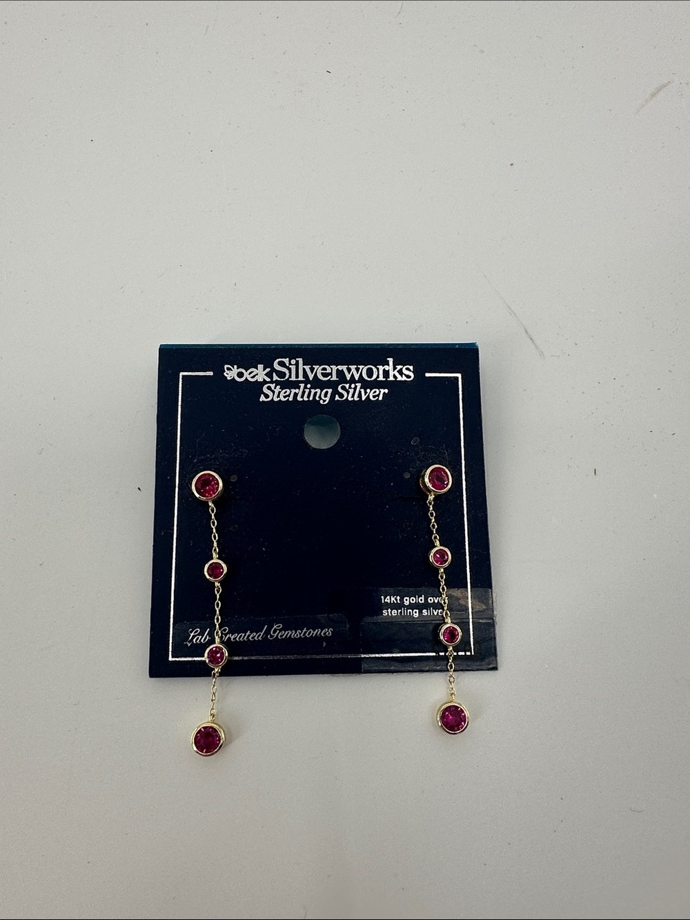 belk Gold-Tone Drop Earrings with Red Stones